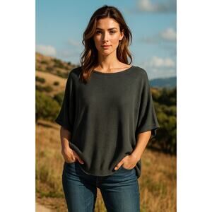 R | Label The Reset SZ S/M Essential Pullover Sweater With Cashmere Gray